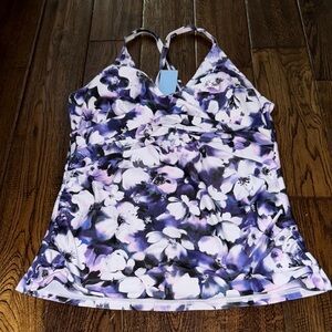 Younique Purple Floral Tankini Swim Top